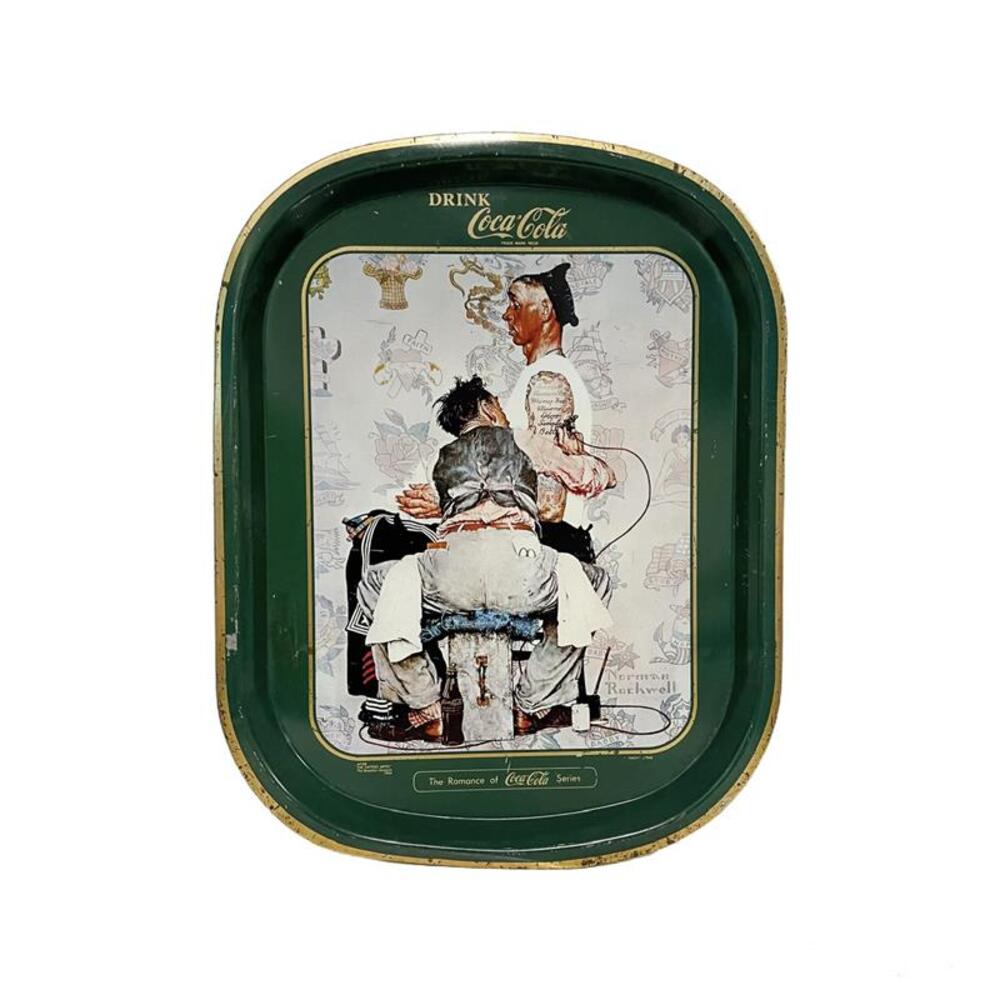 Vintage The Romance of Coca Cola Norman Rockwell After the Tattoo Artist Plate